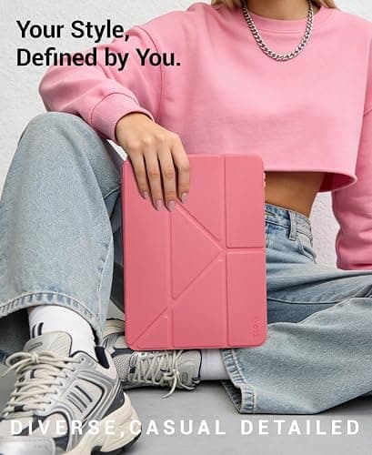 CoBak Case for iPad (A16) 11th Generation, iPad 10th Gen, Pink Glitter | Protective Multi-Angle Stand Cover with Portrait Mode, Pencil Holder, Auto Wake/Sleep, Case for iPad 11/10.9 Inches 2025/2022 thumbnail 7