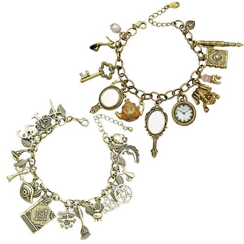 RechicGu Vintage 2pcs Fairy Tale Movie Lucky Myth Charms Friendship Cuff Bangle Bracelet Wicca Gift - Image 1