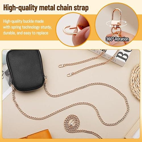 4 Different Sizes Purse Chain, Purse Strap Replacement Crossbody for Handbags, Shoulder, Crossbody Bag, Gold Purse Chains for Handbags, Bag Strap (15.75 in, 23.62 in, 31.5 in, 47.24 in) thumbnail 4