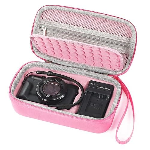 Seracle Camera Bag Carrying Case Compatible with Canon G7X Mark III/ G7X Mark II Digital Camera, Hard Bag Suitable for Travel and Home Storage (Pink) - Image 1