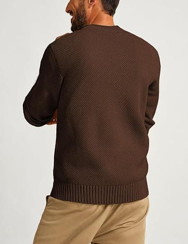 PJ PAUL JONES Mens Sweater Waffle Knit Crewneck Sweater Textured Long Sleeve Pullover thumbnail 6