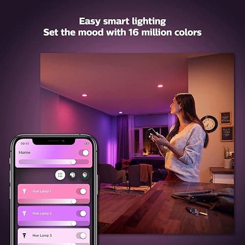 Philips Hue White & Colour Ambiance Smart Bulb Twin Pack LED [B22 Bayonet Cap] - 1100 Lumens (75W Equivalent). Works with Alexa, Google Assistant and Apple Homekit, 2 Count (Pack of 1) thumbnail 7