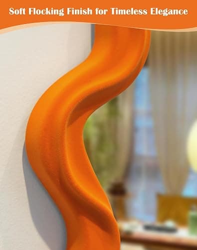 TEIPAI Small Decorative Mirror for Girly Bedroom Dresser Decor, Vivid Abstract Wavy Wall Mirrors for Home Aesthetic Book Coffee Shop Hotel Decoration, Unique Gift for Birthday Thanksgiving (Orange) thumbnail 4