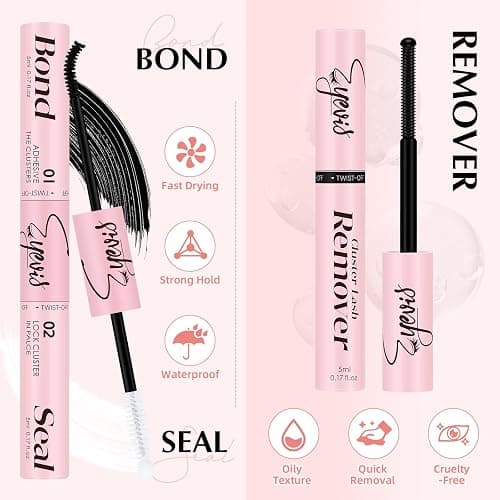 EYEVIS Lash Extension Kit 300PCS Lash Clusters Kit D Curl Eyelash Cluster 8-16mm 30D 40D 50D Individual Lashes Kit with Lash Bond and Seal Lash Tweezers（30D+40D+50D-D Kit, 8-16MIX） thumbnail 4