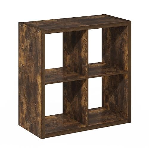 Furinno Cubicle 4-Cube Book Shelf, Extra Thick Frame Bookshelf, Amber Pine | 14.6" x 30" x 30", Reversible Bookcase with Open Back, for Living Room, Bedroom, Home Office thumbnail 10