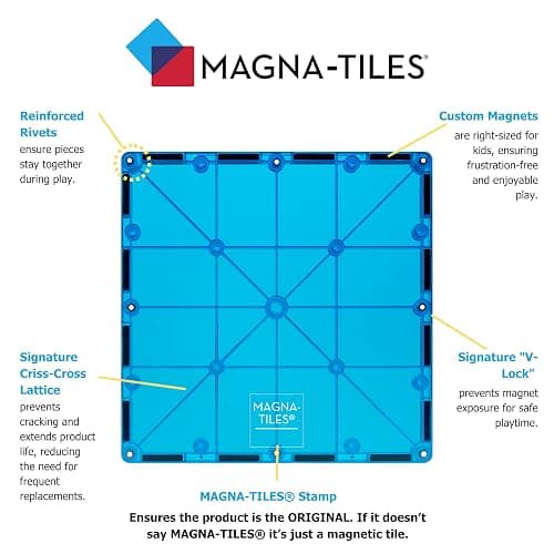 MAGNA-TILES Classic 32-Piece Magnetic Construction Set, The ORIGINAL Magnetic Building Brand thumbnail 3