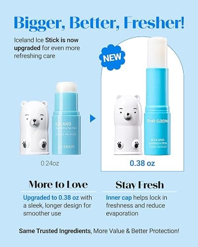 THESAEM Iceland Hydrating Eye Stick - Cooling Balm - Dark Circles & Puffiness – Under Eye Treatment - Reduce Wrinkles and Moisturizing - Minimize Dark & Puffy Eyes - Aqua Scent, 0.38 oz thumbnail 2