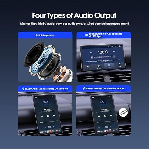 Avylet 9" CarPlay Screen for Car with Apple CarPlay & Android Auto, Portrait & Landscape Mode, Touchscreen & Backup Camera, GPS Navigation/Voice Control/OTA/Bluetooth/AUX/FM thumbnail 9
