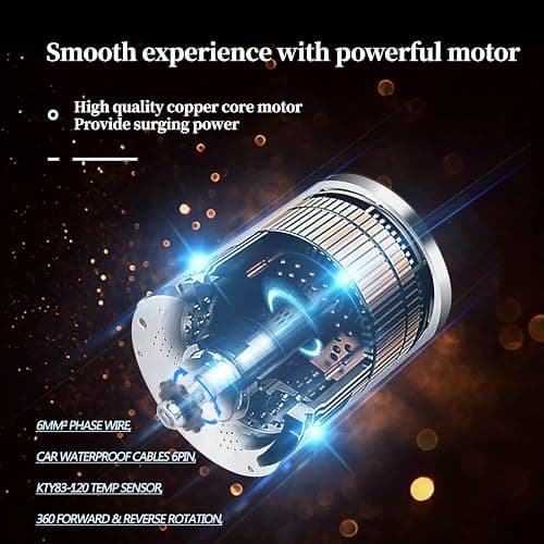 Kunray 72V 3000W Electric Brushless DC Motor for Electric Scooter 6700RPM | High Speed Motor with Temperature Sensor, for Go Kart, Dirt Bike, Light ATV Upgrade DIY,Motor Without Foot Bracket thumbnail 4