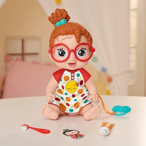 Baby Alive Lil Dreamer Dottie Doodle Sleepy Baby Doll Set, Red Hair, Fun Sleepover Theme, Preschool Toys for Girls & Boys 3 Years & Up thumbnail 2