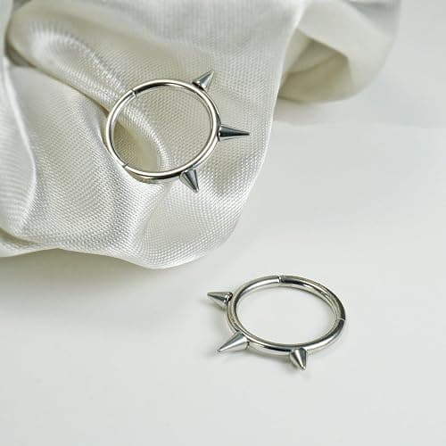 TRBR 16G 2PCs Spike Clicker Snake Bite Jewelry, Septum Ring, Hoop Lip Rings Snake Bites, Labret Jewelry for Lip Piercing, Cartilage Hoop Earrings, 8mm 10mm 12mm thumbnail 2