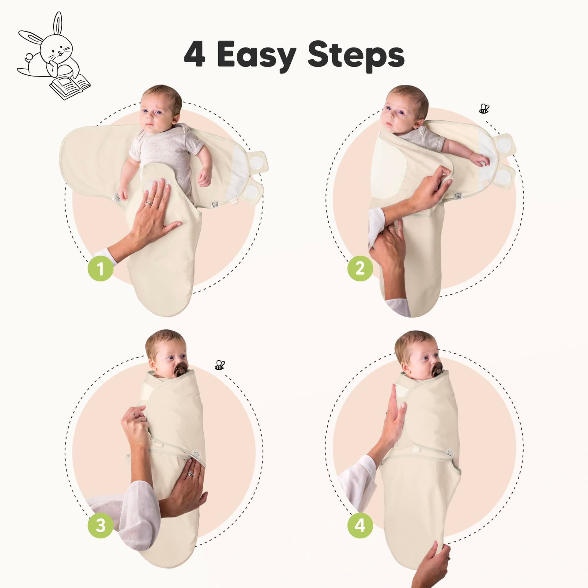 KeaBabies 3-Pack Organic Baby Swaddles for Newborns, Infant (Bumble Bear, OS) thumbnail 3