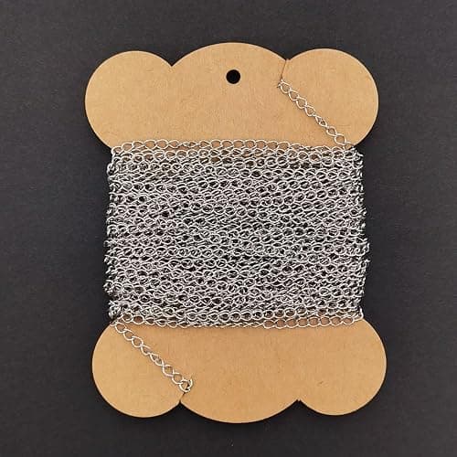 INSPIRELLE 30 Foot Stainless Steel Curb Chains 3mm Tarnish Resistant Extender Chain for Bracelet Necklace Jewelry Making thumbnail 6