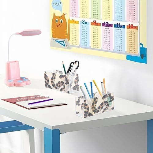 voucong Ball Python Minimalist Acrylic Pencil Holders 4 Compartments Transparent Plastic Crayon Organizer for SchoolStorage thumbnail 6