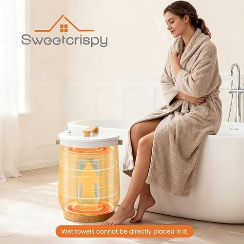 Sweetcrispy Towel Warmer for Bathroom, 20L Towel Heater with 4 Time Settings & Auto-Off, Fast Heating Blanket Warmer for Home, Safety Child Lock and Temp-Alert Design for Towels, Bathrobes, Blankets thumbnail 3