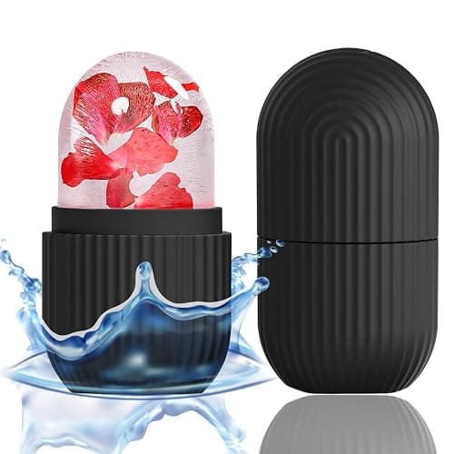 ice face roller, ice mold for face and Eyes, Reusable Massage Silicone Beauty Tool, Naturally Conditioning And Skin Care, De-Puff Eye Bags, Reduce Migraine Pain (Black) - Image 1