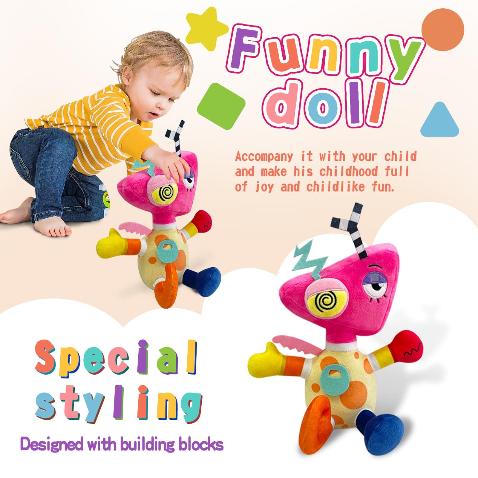 VAOUX Digital Circus Plush,The Amazing Plushies Toy,Stuffed Animal Plushie Doll Gift for Kids and Fans (Zooble) thumbnail 4