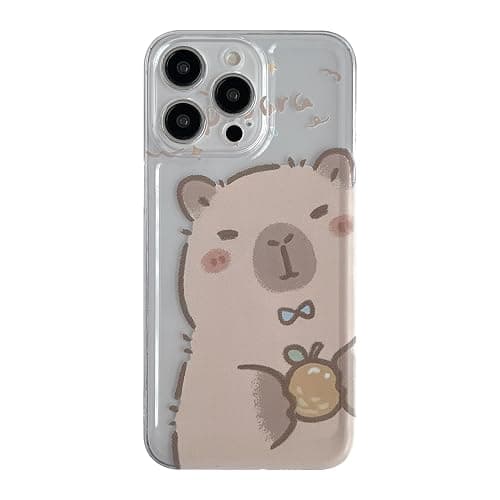 FLIRACON Cute Cartoon Capybara Clear Soft Phone Case Compatible with iPhone Case (Clear,for iPhone 16 Pro) - Image 1