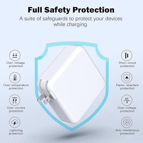 Mac Book Pro Charger - 120W USB C Fast Charger Adapter Compatible with MacBook Pro & MacBook Air 13, 14, 15, 16 inch, iPad Pro, Samsung Galaxy and All USB C Device thumbnail 3