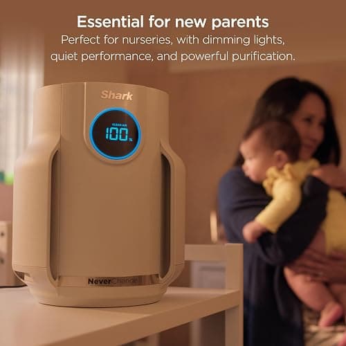 Shark Air Purifier for Home, NeverChange Compact Pro, for Bedroom, Nursery, Home Office, Dorm, HEPA-Exceeding Filter, Captures Pollutants, Pet Dander, Dust, Odor, Smoke, and More, HP072GN, Honeydew thumbnail 7