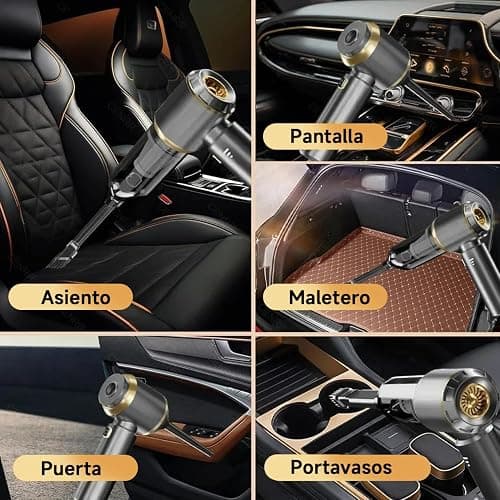 DiliDala Aspirador de Mano, 28000PA Aspiradora de Coche, 4 en 1 Aspirador Coche con Motor Sin Escobillas, 3 Niveles, Mini Aspiradora Sin Cable para Pelo de Mascotas, Coche, Hogar thumbnail 6