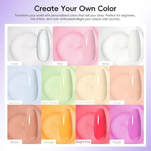 PEACECOLOR 224PC Acrylic Nail Kit with Dirll, 11 Colors Red White Pink Acrylic Powder Set with Gel Polish Nails Kit for Beginners with Everything Home DIY Salon Manicure Tools for Women thumbnail 2