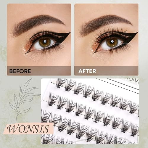 WONSIS Lash Clusters, Individual Lashes, 240 Pcs 20D Individual Lash Extensions, Volume Soft Lightweight Reusable DIY Eyelash Extensions, Thickness 0.07mm C Curl False Eyelashes 8/9/10/11/12mm thumbnail 6