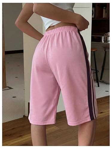 SHENHE Women's Wide Leg Sweat Shorts Drawstring Casual Lounge Sports Knee Length Bermuda Shorts thumbnail 3