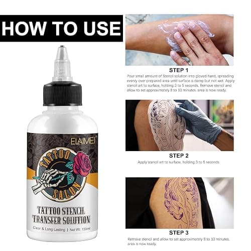 Tattoo Stencil Transfer Gel Solution, 150ml Professional Tattoo Stencil gel Fresh Stuff Stencil Transfer Cream Gel for Tattooing Tranfer Paper Machine Soap tattoo Supplies - Clear & Long-Lasting thumbnail 6