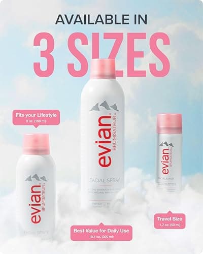Evian Facial Spray 1.7 oz - Hydrating Mineral Water Mist for Face & Skin - Refreshes Makeup and Tones Skin - TSA-Approved Mini Facial Spray Set for Daily Skincare Hydration thumbnail 6