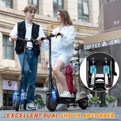EVERCROSS EV85F/EV10K PRO Electric Scooters Adults, 8.5''/10'' E-Scooter Foldable - APP, 350W/500W Motor, 7.8AH/11.4AH Battery, 15KG/16KG weight, 3 Speed Modes, Dual shock absorbers thumbnail 6