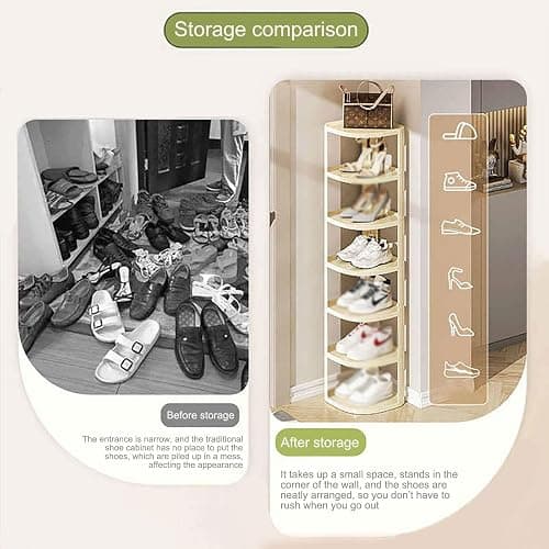 JHDXL Rotating Shoe Rack, Household Essentials, Vertical Spinning Shoe Display Lazy Susan, Spinning Shoe Display Lazy Susan, Handbag Rotate Tower Closet Organization(87cm/34.3in) thumbnail 3