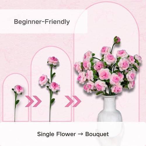 500pcs Pipe Cleaners Craft for Flowers,Chenille Stems for DIY Flower Making Kit,Pipe Cleaners Projects Creative for DIY Art and Craft,Ideal for Holiday Decoration(Rose) thumbnail 5
