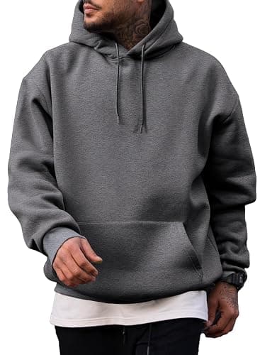 JMIERR Mens Casual Cotton Hooded Collar Drawstring Hoodies Pullover Sweatshirts Casual Long Sleeve Shirts - Image 1