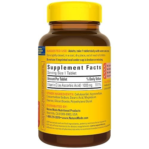 Nature Made Vitamin C 1000 mg Extra Strength, Dietary Supplement for Immune Support, 100 Tablets, 100 Day Supply thumbnail 8