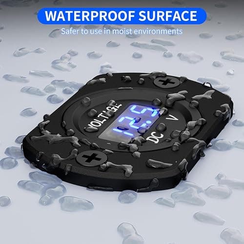 DaierTek Battery Voltage Meter Waterproof DC 12V 24V LED Voltmeter Panel 12 Volt 24 Volt 36 Volt Battery Monitor with Blue Light Round Digital Voltage Display for Marine Boat Car Automotive Motorcycle thumbnail 4