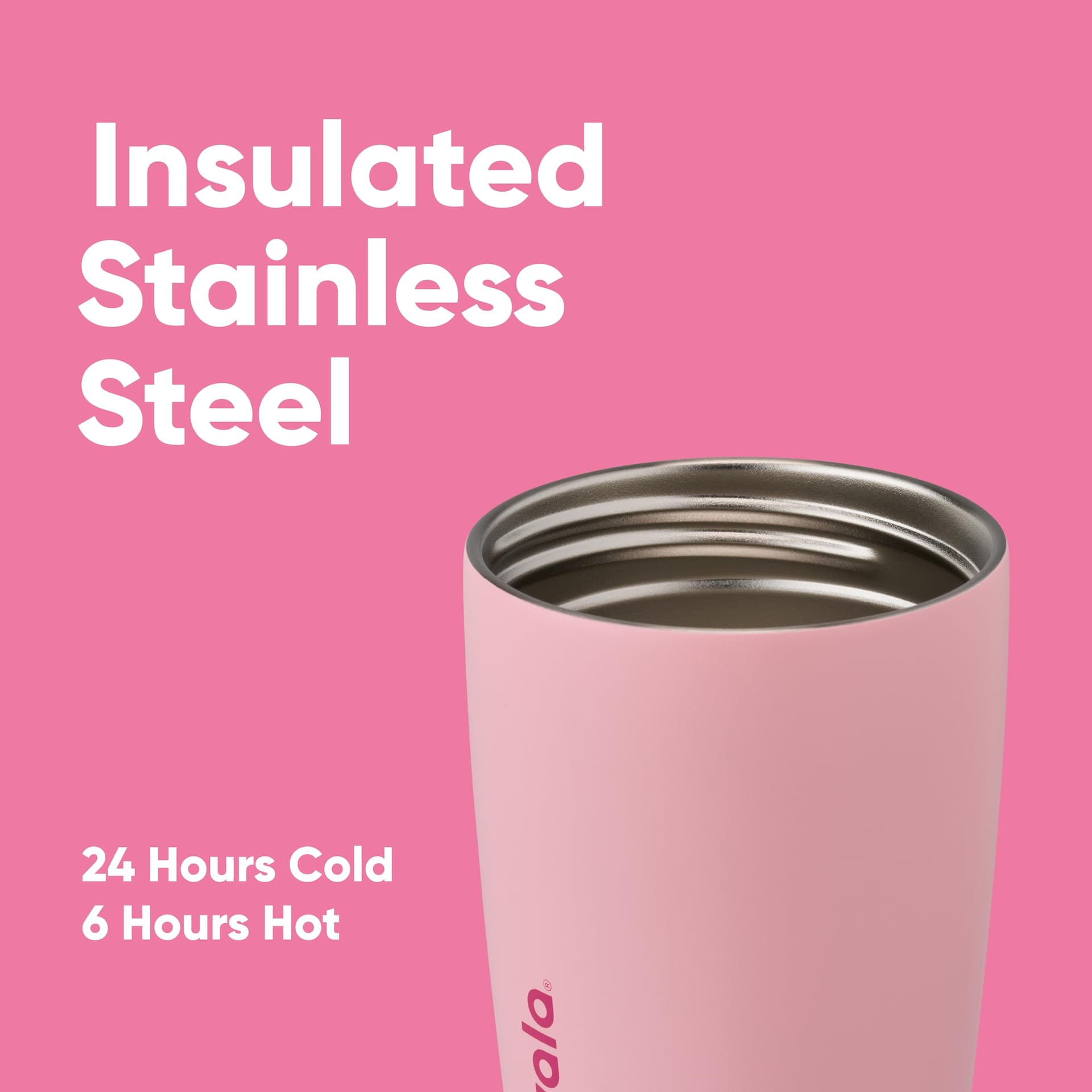 Owala SmoothSip Slider Insulated Stainless Steel Coffee Tumbler, Reusable Iced Coffee Cup, Hot Coffee Travel Mug, BPA Free 12 oz, Pucker Up thumbnail 4