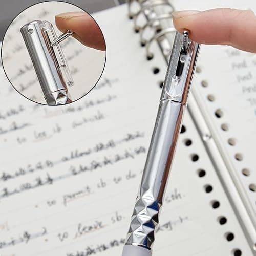 4pcs Geometric Deformation Pen Funny Geometric Metal Crinkle Pen Geometric Deformation Ballpoint Pen Geometric Diamond Deformation Gel Pen for Writing and Drawing, Gifts for Christmas (Black) thumbnail 4