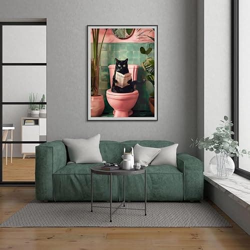 ARPADAMO Diamond Art Kits for Adults,5D Cat Diamond Painting DIY Black Cat Diamond Art Diamond Painting Kits for Adult,Round Full Drill Diamonds, Diamond Art Kits for Home Decor-12x16inch thumbnail 2