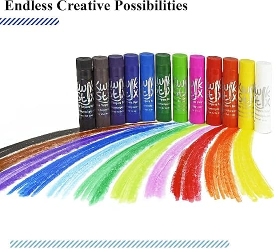 Kwik Stix Solid Tempera Paint Sticks, 24 Colors, Washable Paint Sticks for Kids, Non-Toxic, Quick Drying, Allergen Free, Comes in Classic, Metallic, & Neon Colors, Ideal for Kids and Toddlers thumbnail 9