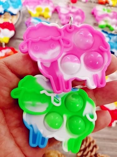 Roaqua 30 Sheep Fidget Pop Gifts Prizes for Kindergarten Kids,Bulk Mini Birthday Graduation Summer Party Favors for Classroom Students thumbnail 2