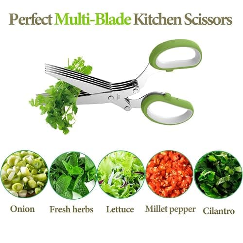 2025 Upgraded Herb Scissors, Effortless Herb Shears Cutter Tool with Sharp Stainless Steel Blades for Fresh Herbs, Must-Have Kitchen & Cooking Gadget, Green thumbnail 4