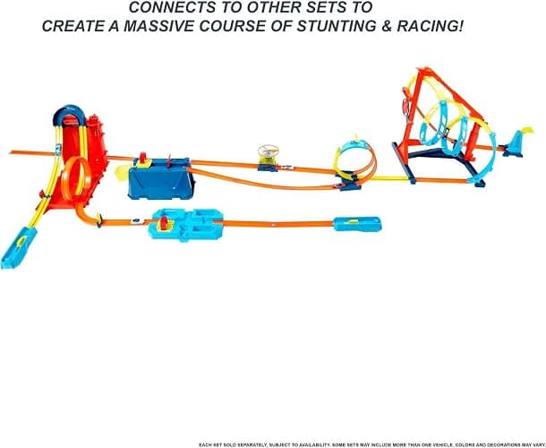 Hot Wheels Toy Car Set, Track Builder Unlimited Playset Fuel Can Stunt Box, 14 Component Parts & 1:64 Scale Vehicle thumbnail 7