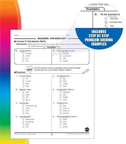 Spectrum Test Practice 3rd Grade Workbooks, Math, Language Arts, and Reading Comprehension Grade 3 Reproducible Book for Standardized Test Practice, 3rd Grade Workbooks All Subjects Ages 8-9 thumbnail 4