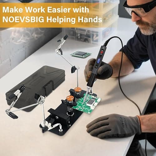 Magnetic Helping Hands Clamp Metal, Adjustable Third Hand Soldering Holder Stand For Small Electronics, Hobby DIY, Craft, PCB Repair, Precise Work, Exclusive Dual-Head Ultra-Grip (Yellowblack, long) thumbnail 9
