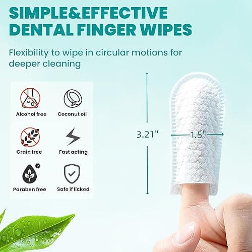 MEDUWEDU Dental Care Finger Wipes 60 Counts,Teeth Cleaning Finger Wipes for Dogs & Cats,Reduces Plaque & Supports Oral Freshness, Coconut Scent thumbnail 6
