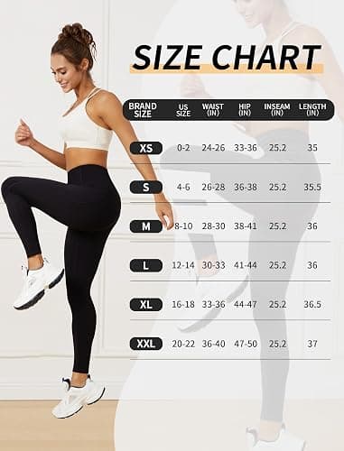 DLOODA Yoga Leggings for Women with Pockets High Waisted Tummy Control Yoga Pants Soft Buttery Workout Leggings Gym thumbnail 6
