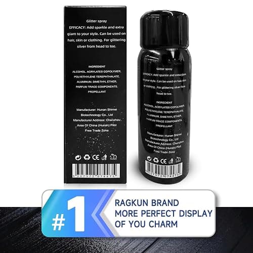 Ragkun Body Glitter, Body Glitter Spray, Glitter Spray for Hair and Body, Long-Lasting and Quick-Drying Silver Glitter Hairspray Suitable for Stage, Festival Rave and Makeup Prom (2.11 Fl Oz) thumbnail 8