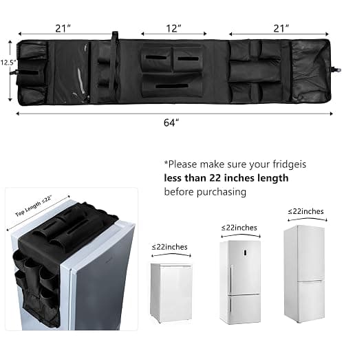 FRECOLSH Mini Fridge Organizer 65" x 12.5" - Over The Fridge Storage With 16 Pockets - Organization and Storage for Pantry Goods, Utensils & More Office or Dorm Essentials thumbnail 3