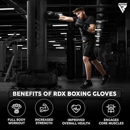 RDX Boxing Gloves, Pro Training Sparring, Maya Hide Leather, Muay Thai MMA Kickboxing, Men Women Adult, Heavy Punching Bag Focus Mitts Pads Workout, Ventilated Palm, Multi Layered, 8 10 12 14 16 18 Oz thumbnail 6